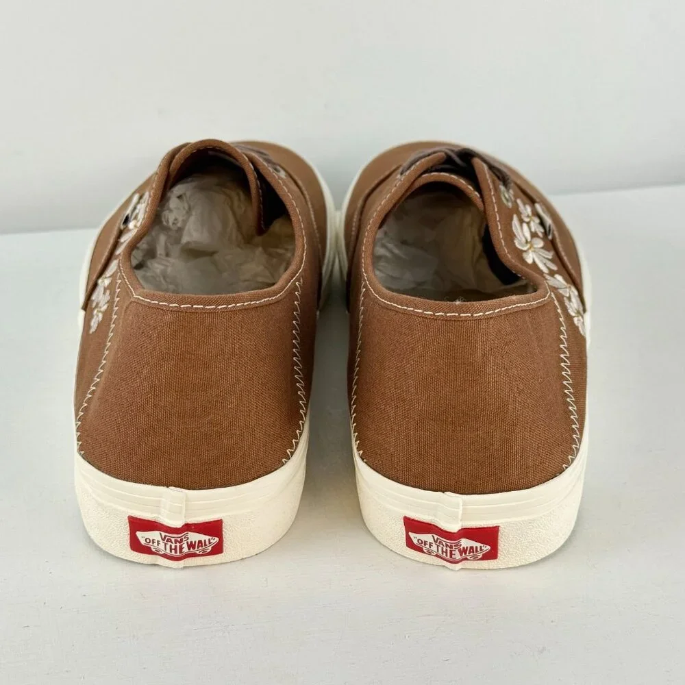 Men's 13 - Vans Authentic VR3 SF Brown Painted Floral Skate Shoes